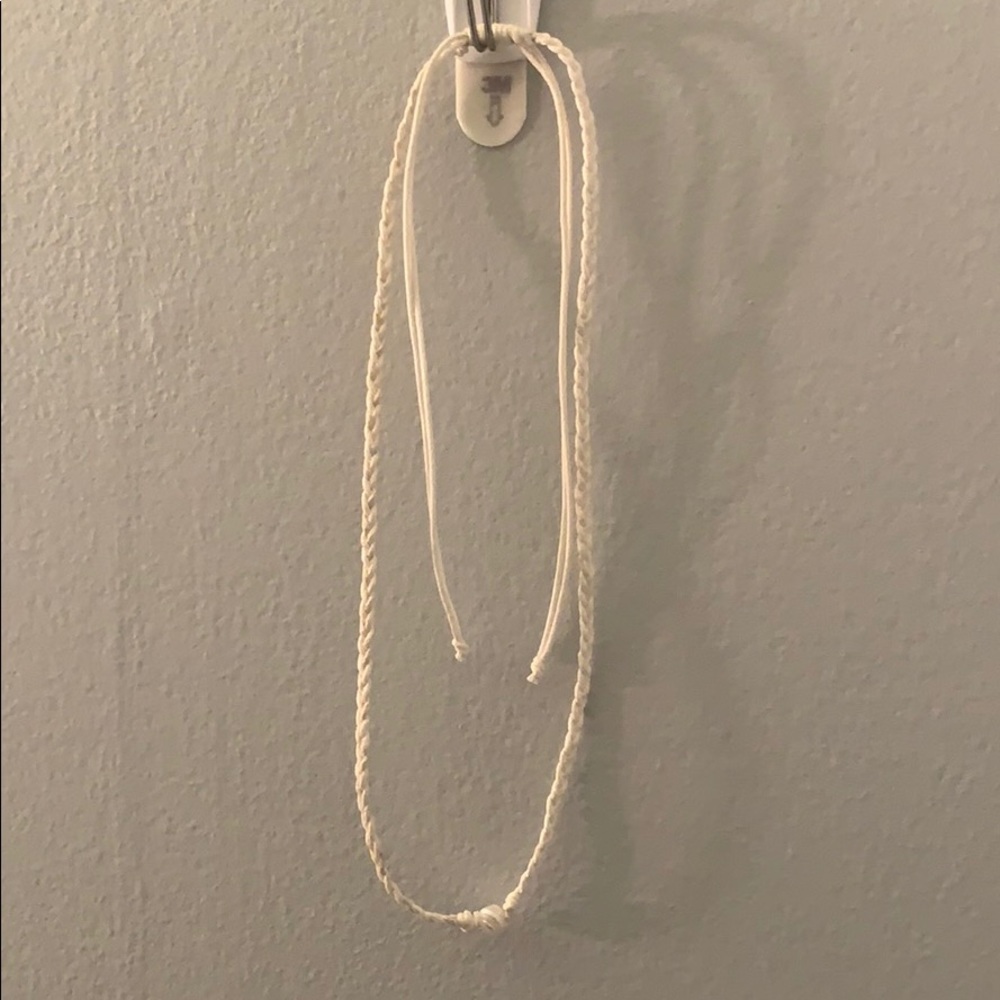 White braided pearl necklace